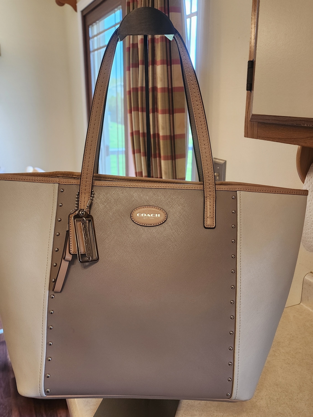 Coach Metro Colorblock Studded Tote